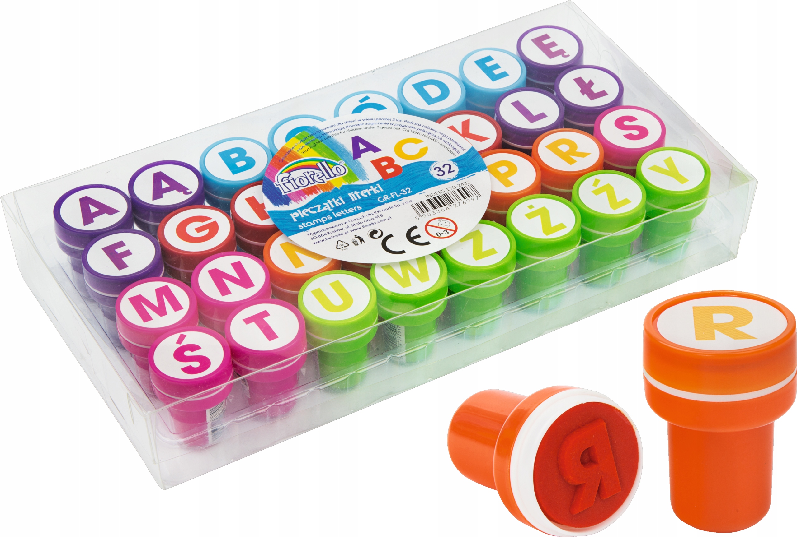 

Pieczątki Literki Stempelki Alfabet 32szt z tuszem