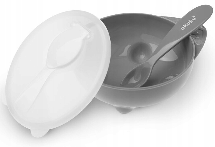 AKUKU miska MISECZKA z pokrywką i łyżeczką