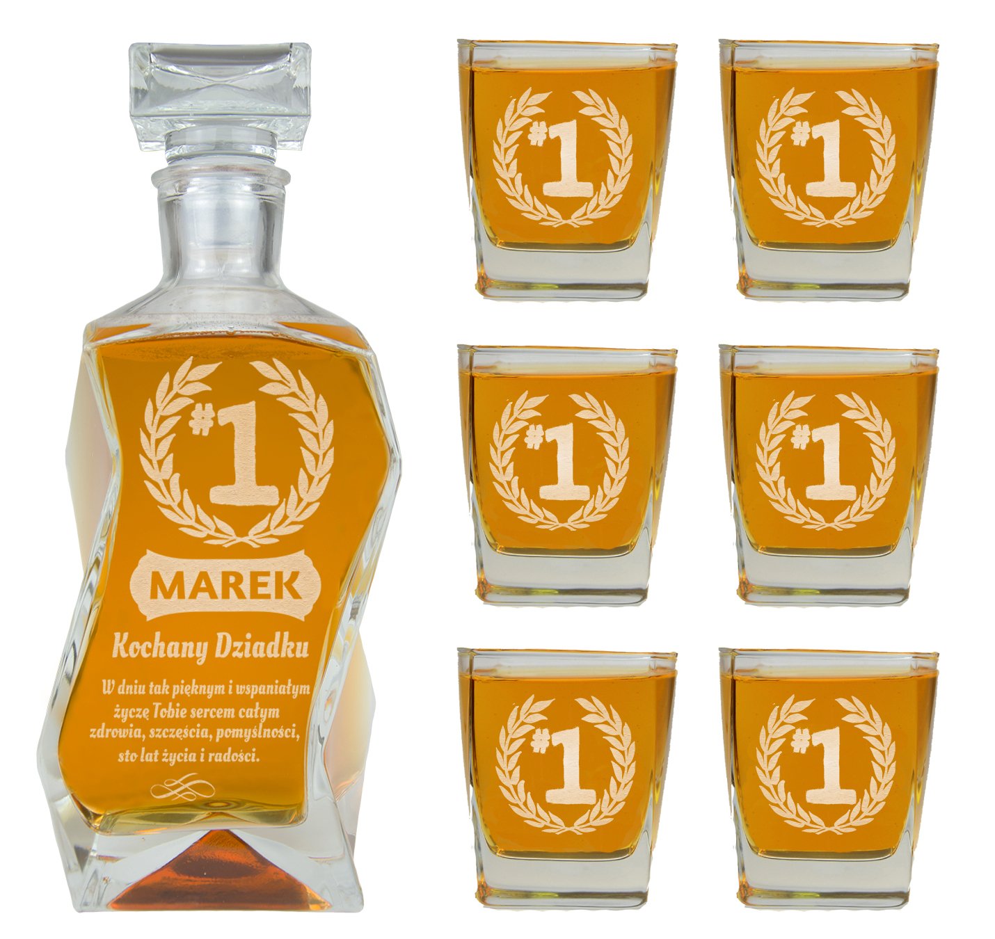 

Komplet Na Dzień Dziadka Karafka I 6 Szklanek