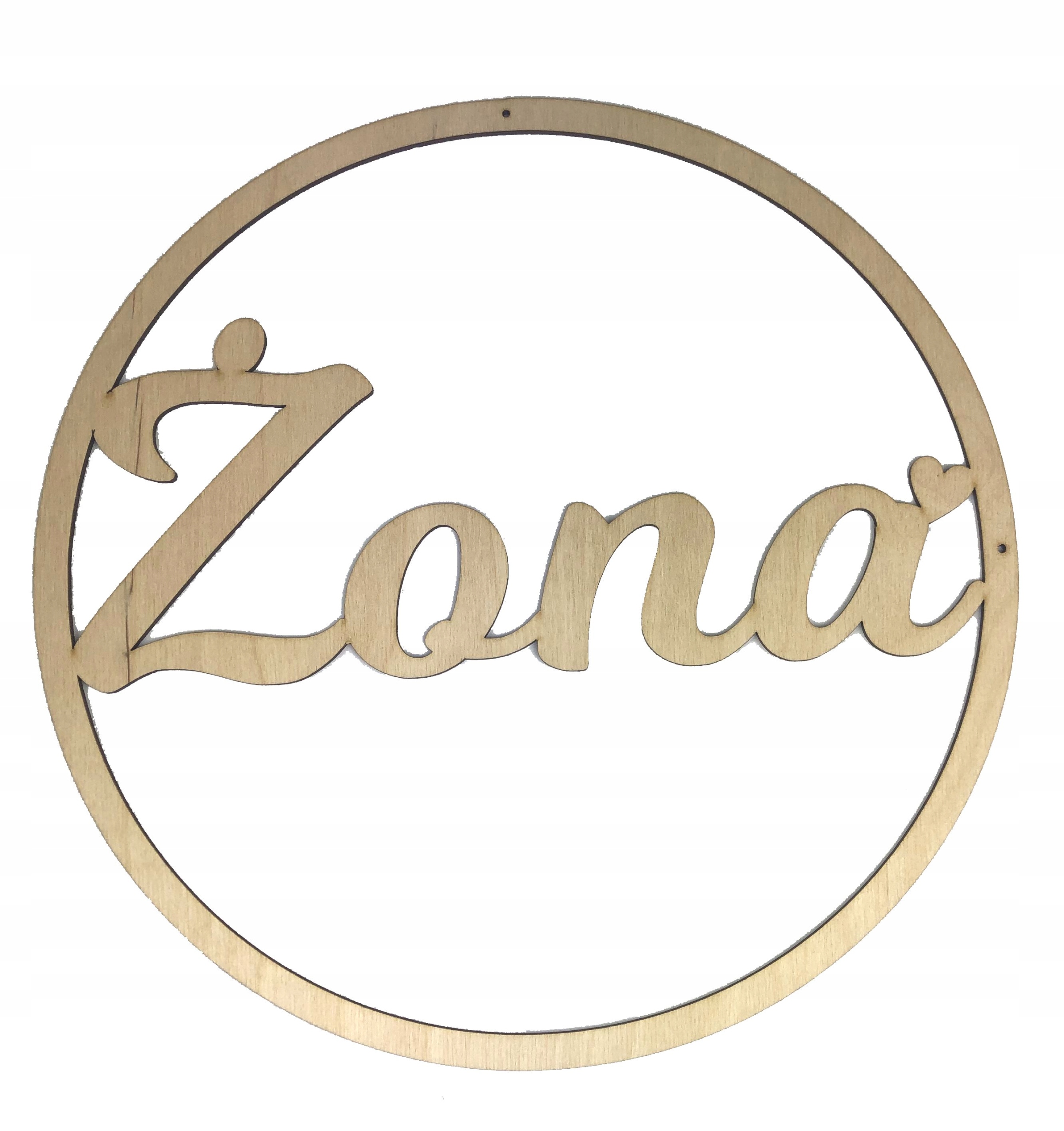 Drewniane koło z imionami na ścianę wesele ŻONA