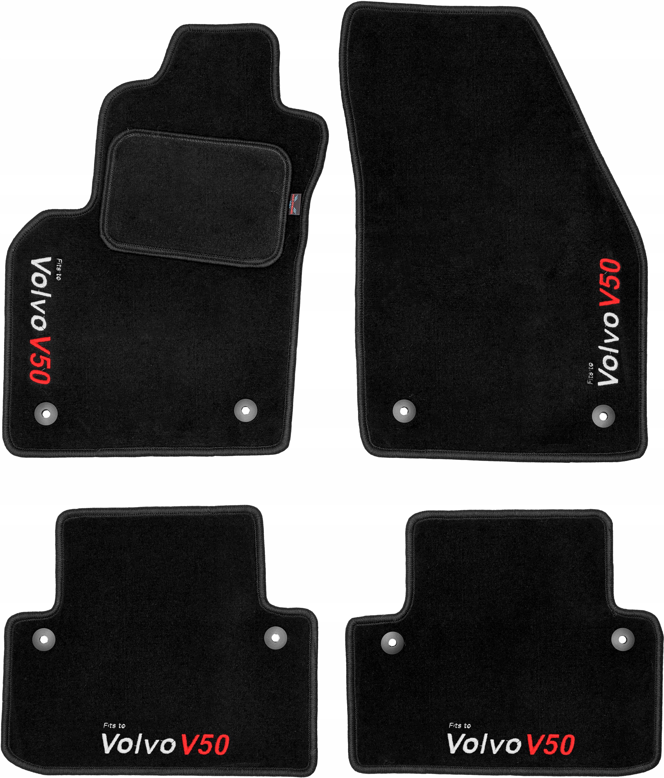 Volvo V50 2004-2012 велюровые коврики вышивка