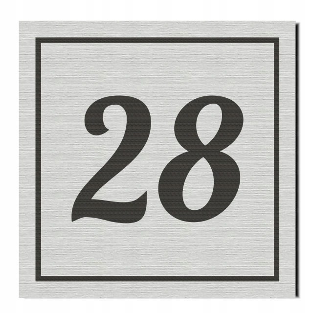 GRAWEROWANA TABLICZKA NUMER NA DRZWI SREBRNA XD81