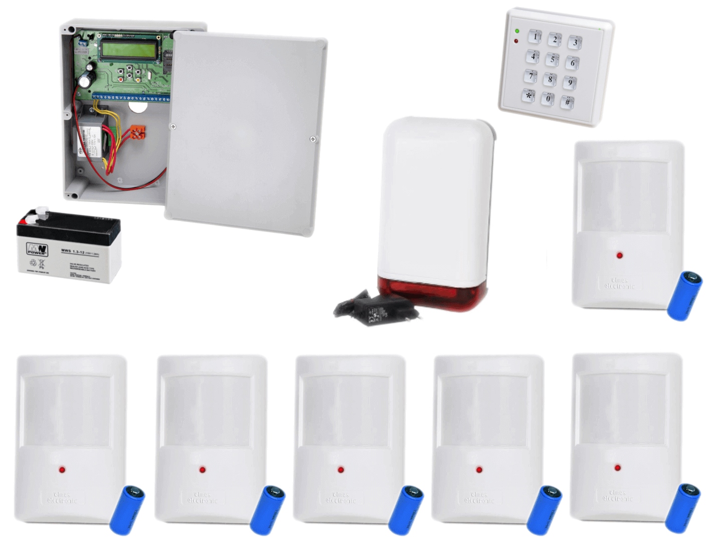SYSTEM ALARM Z 6 CZUJKAMI BEZPRZEWODOWYMI GSM