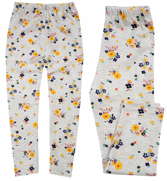 GETRY LEGGINSY BAWEŁNA KWIATUSZKI KOLORY 5-6 J168C