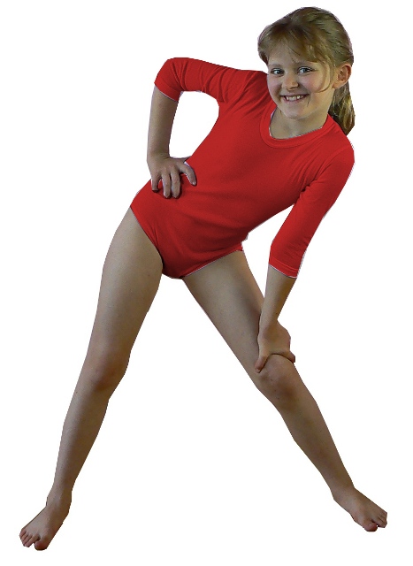 

6002_BODY Gimnastyczne rękaw 3/4 rozm 128 red