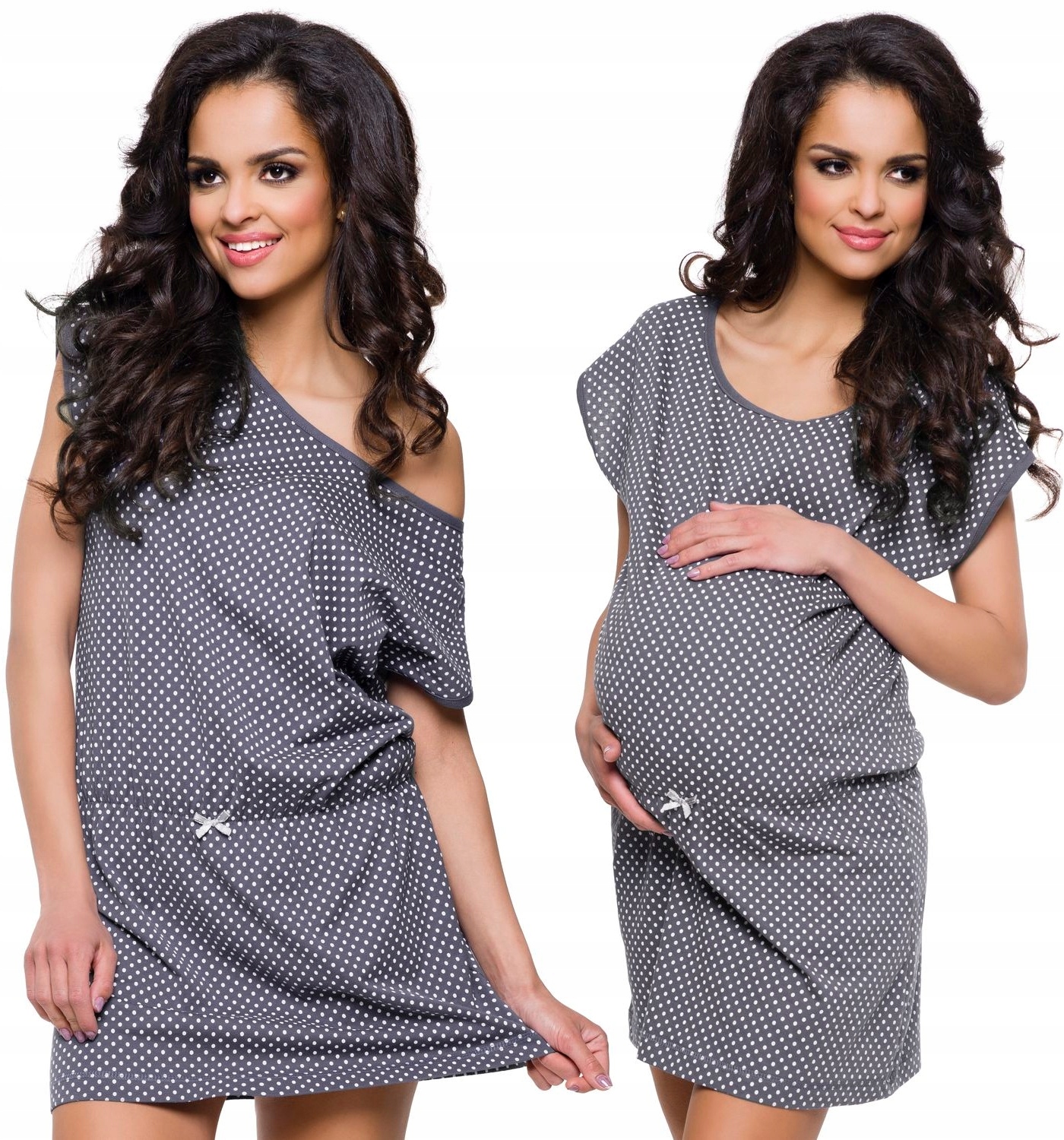 

Ciążowa Koszula W Groszki Bawełna Krótki Rękaw M