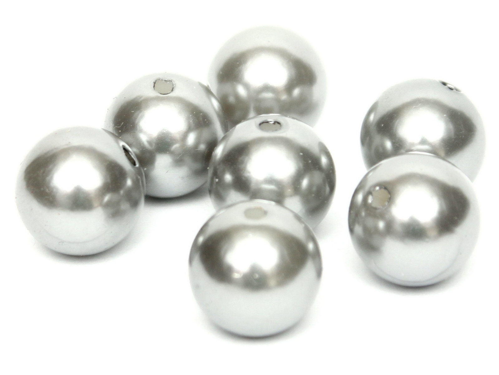 Perła akrylowa Błysk 18mm 3szt szara