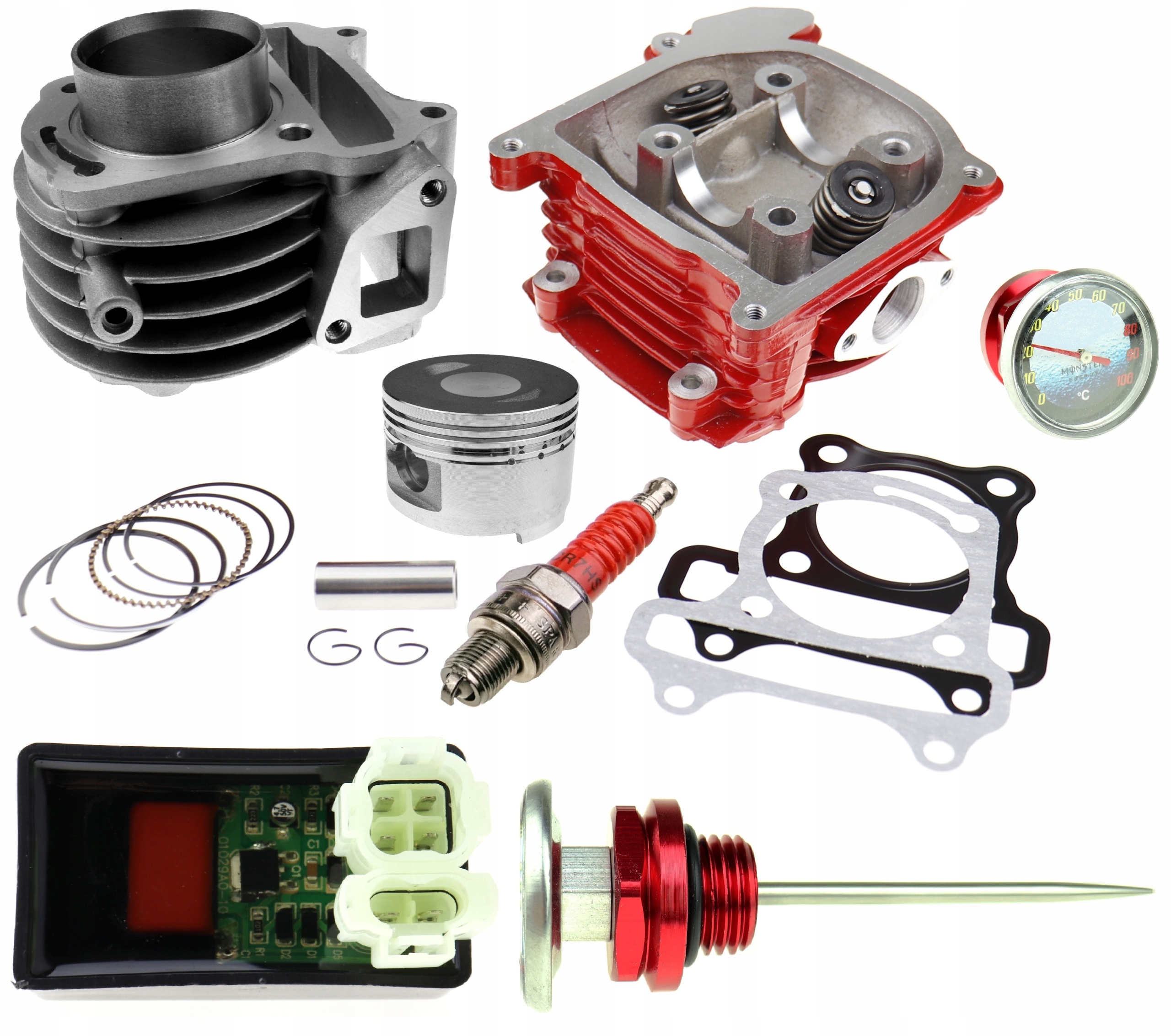 CYLINDER GŁOWICA 100CM 4T skuter GY6 139QMB dysza