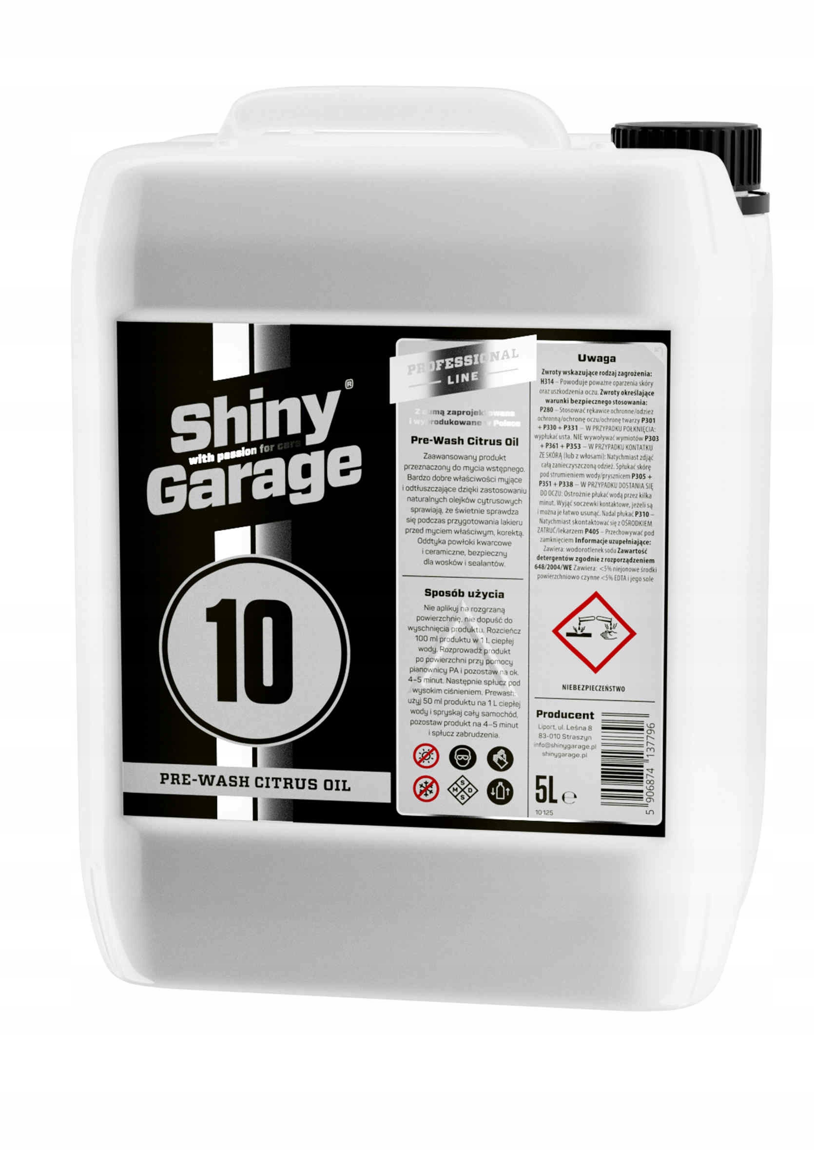 SHINY GARAGE PRE-WASH CITRUS OIL 5L ПРЕДВАРИТЕЛЬНАЯ СТИРКА