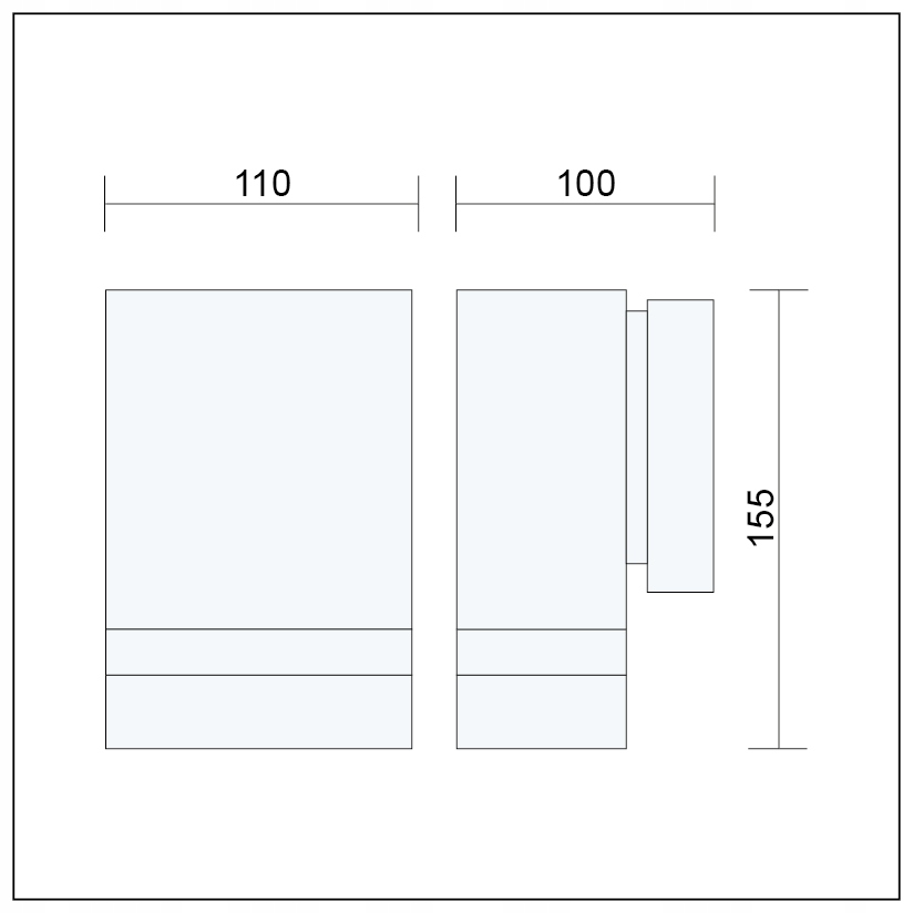 KINKIET ZEWNĘTRZNY LAMPA OGRODOWA ELEWACYJNA GU10 Długość/wysokość 15.5 cm