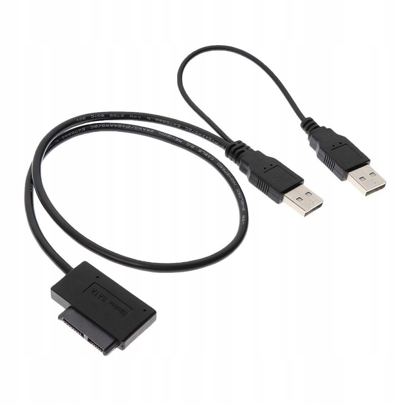 

Kabel Adapter Kątowy MiniSATA 13PIN do 2x Usb DVD