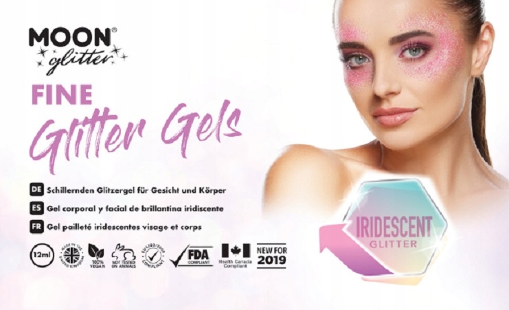 Iridescent Fine Glitter Gel MOONGLOW Fioletowy Marka inna marka