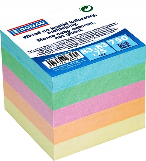 

Kostka nieklejona mix kolorów 83x83x75mm Donau