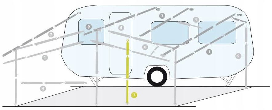 DRĄŻEK RURKA STELAŻA PRZEDSIONKA NAMIOTU BERGER 115-200cm Numer katalogowy części 250190
