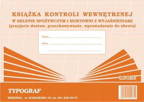 

Księga kontroli wewnętrznej Haccp 02161 Typograf