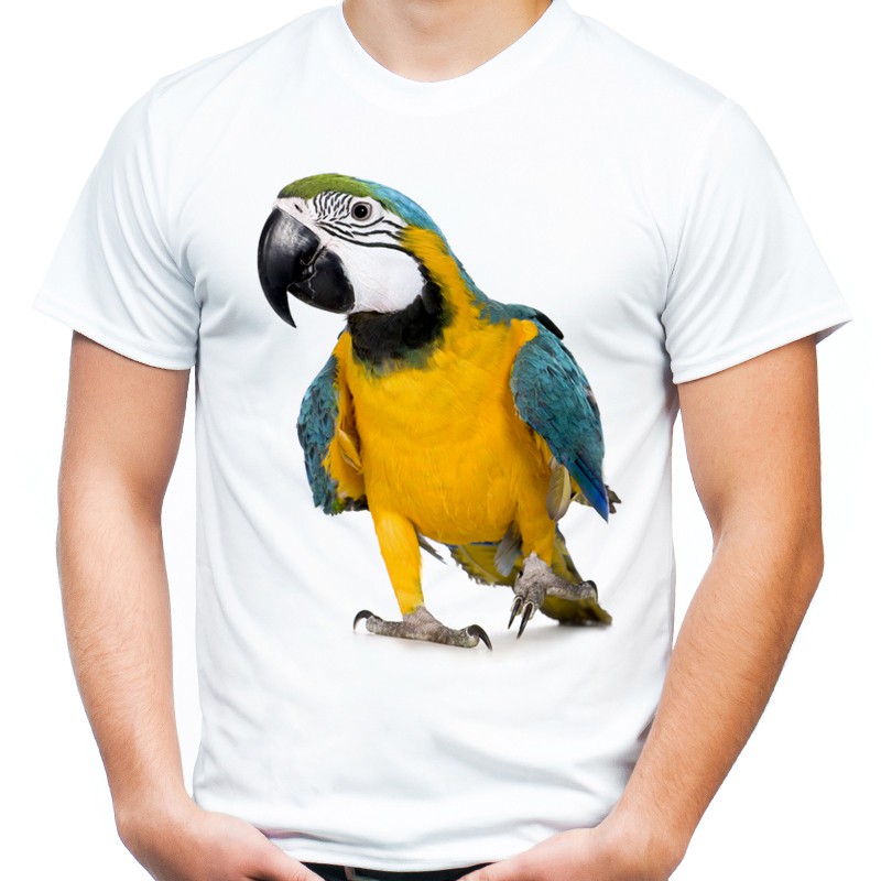 

Koszulka z papugą ptakiem papuga Ara t-shirt Hq -L