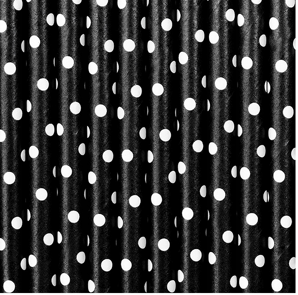 RURKI SŁOMKI PAPIEROWE URODZINY 10 SZT czarne