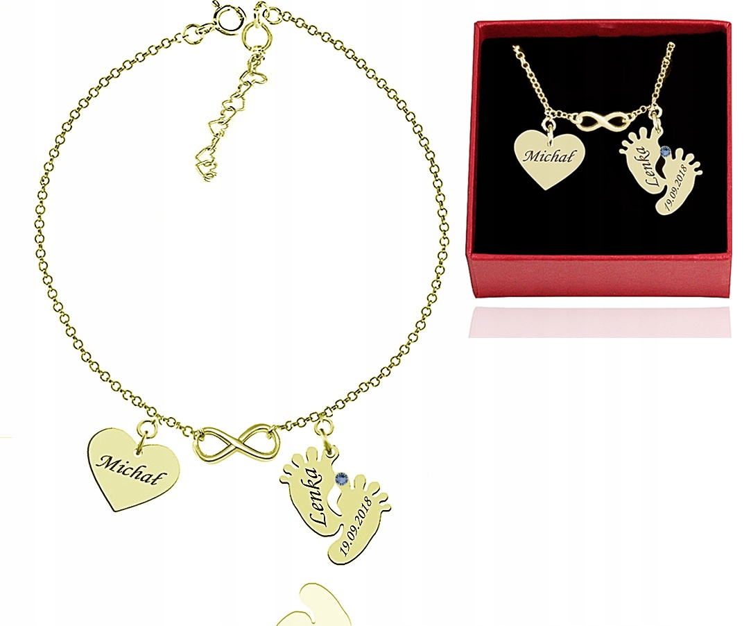 

Bransoletka Stópki Serce Infinity Swarovski 24K