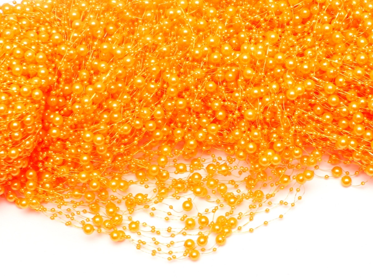 GIRLANDA perłowa perły 1szt 130cm orange