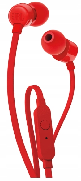 

Czerwone Słuchawki douszne Jbl T110 z mikrofonem