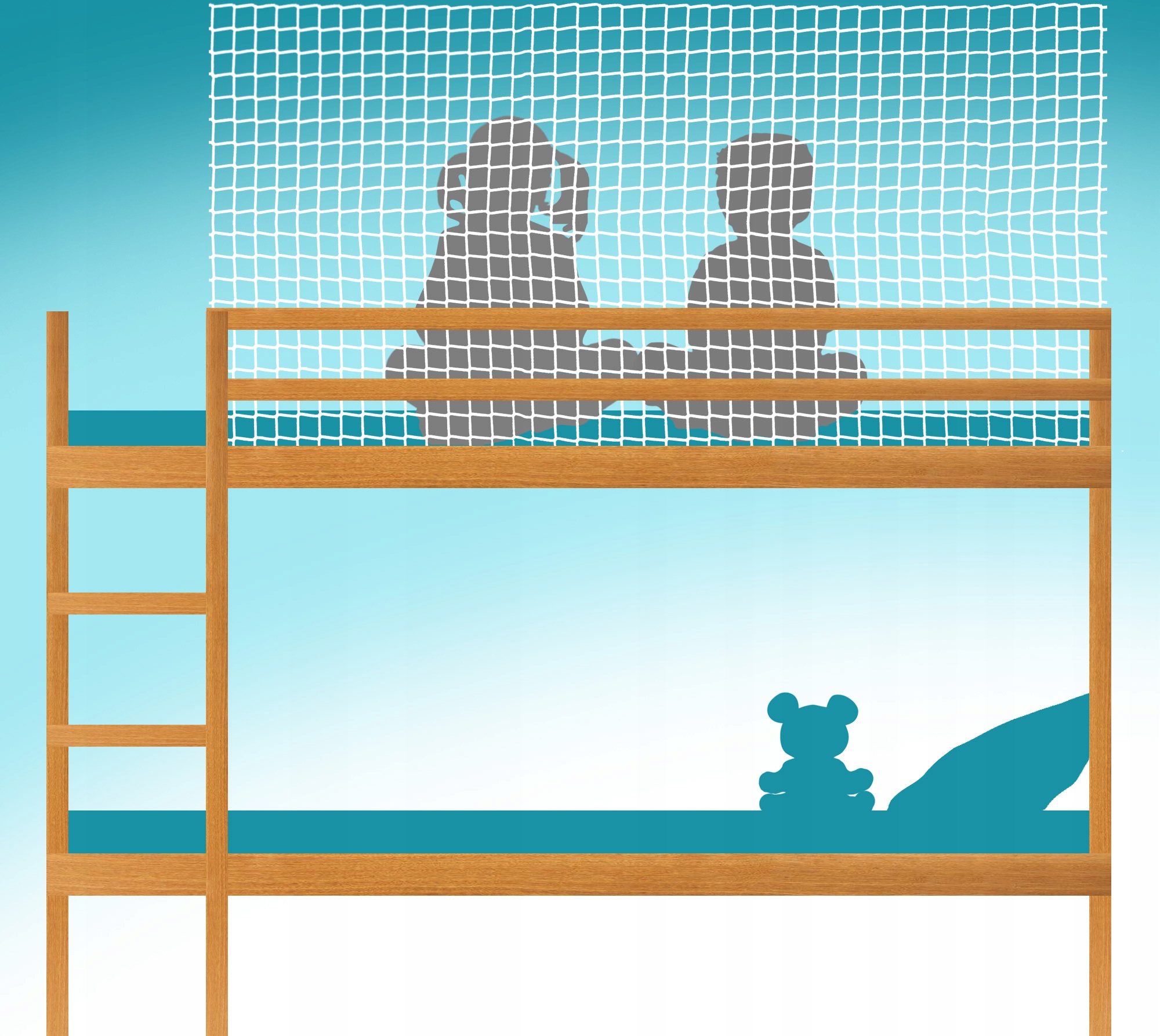 BIAŁA SIATKA NA ŁÓŻECZKO PIĘTROWE DZIECI 100 cm Marka Gamnet