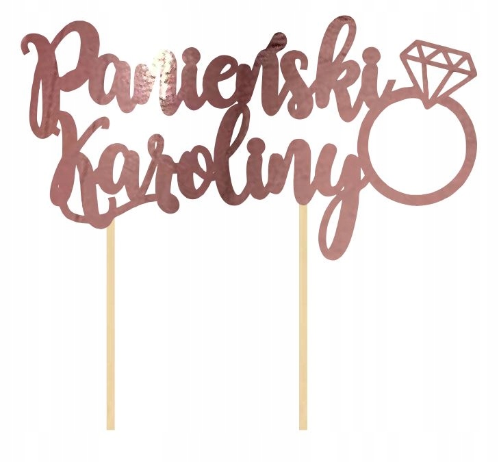 TOPPER pik GOLD ROSE PANIEŃSKI IMIĘ PIK TP02