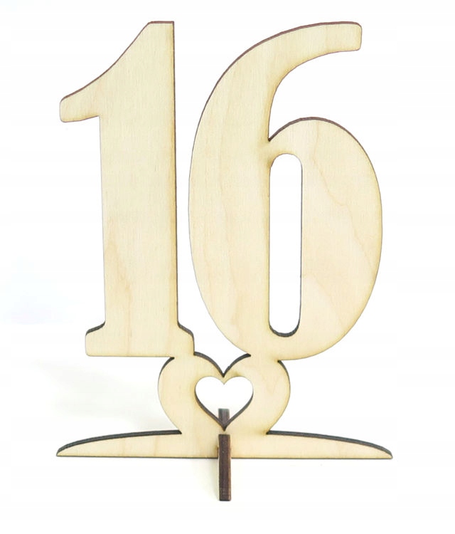 

Dekor Drewniane Numerki Na Stół + Podstawka RZ30