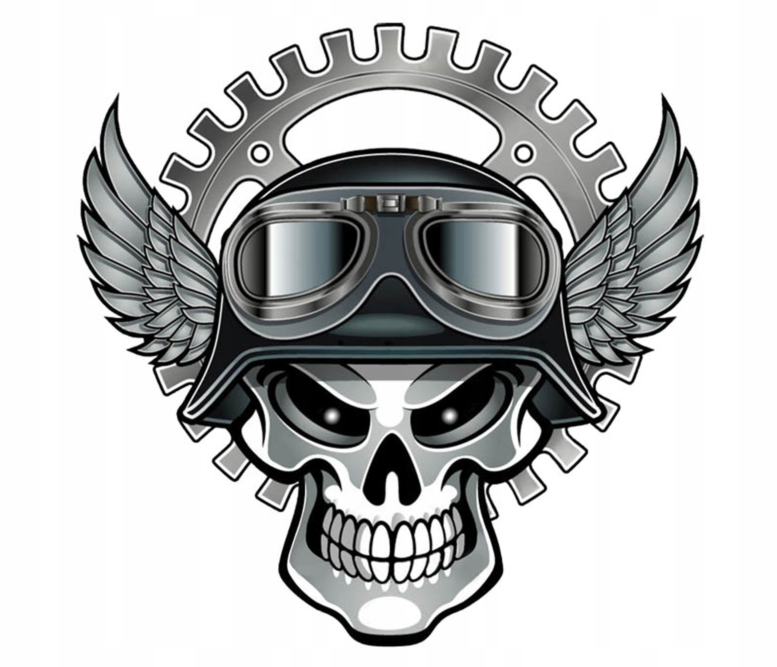 CZACHA CZASZKA ZĘBATKA MOTOCYKL GOGLE NAKLEJKA UV Producent Motonet