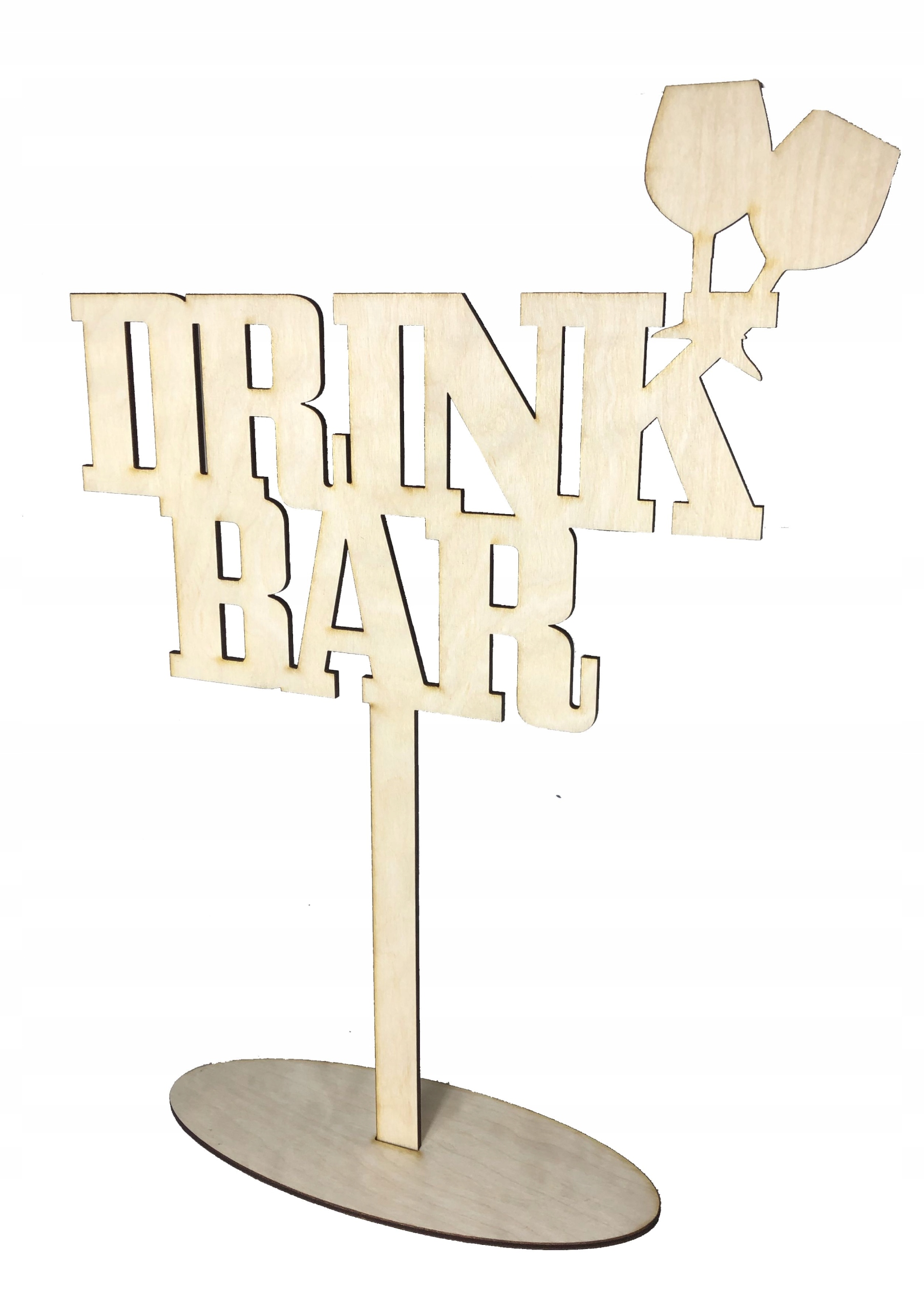 

Drewniany napis na podstawce Drink Bar w3 wesele