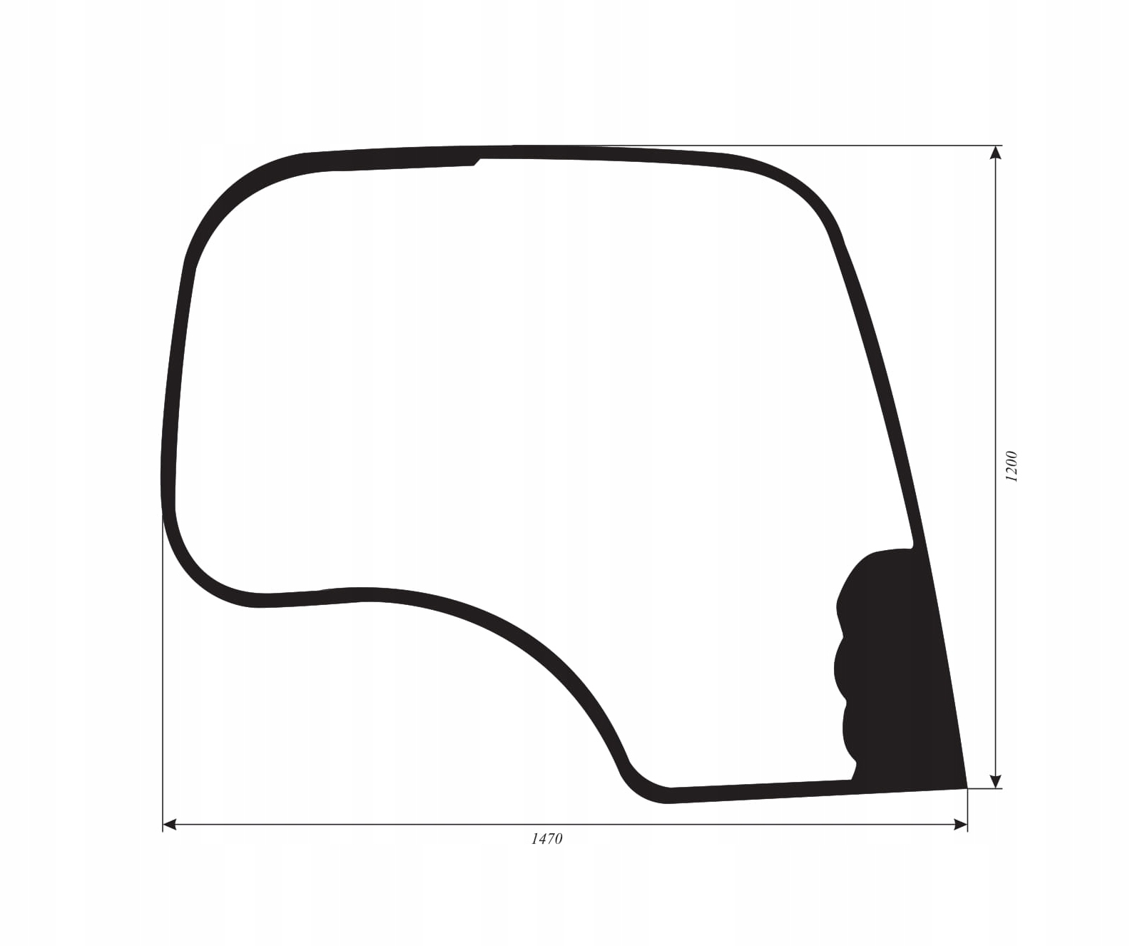 Праве бічне скло JCB JS JZ 827/80217