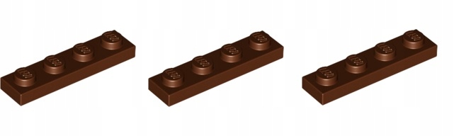 

Lego płytka 1x4 brązowy 4211190 3710 - 3 szt