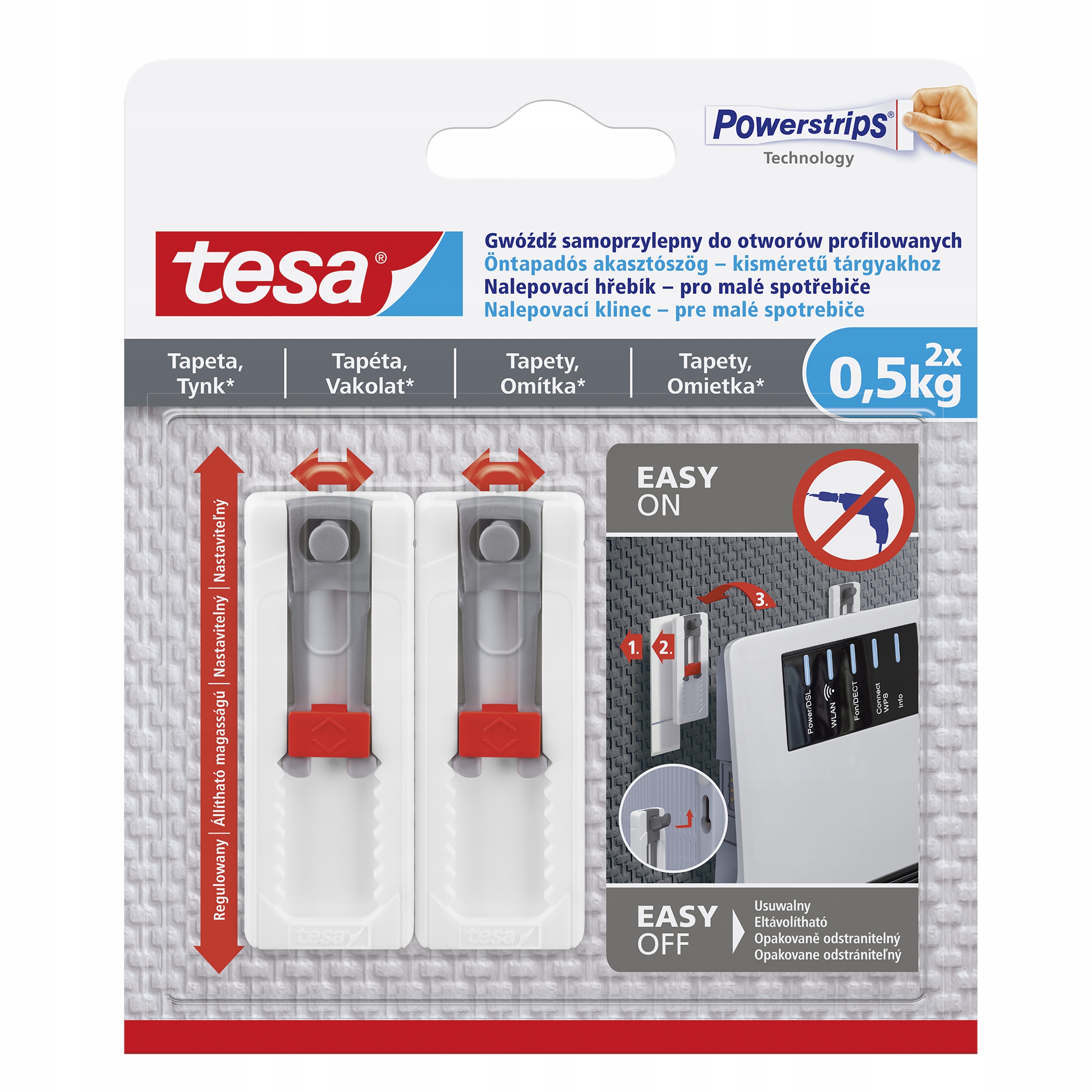 

Gwóźdź samoprzylepny do elektroniki tesa 2x0,5kg