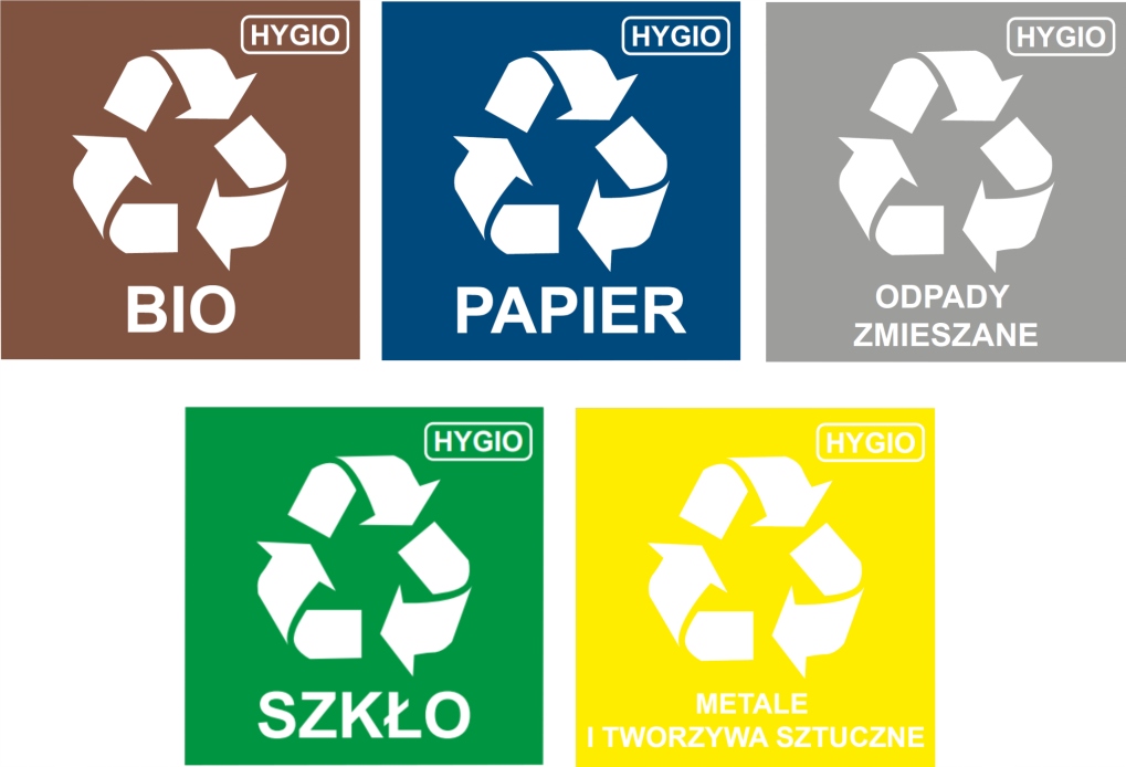 

Komplet Naklejki na kosz segregacja śmieci 5 szt