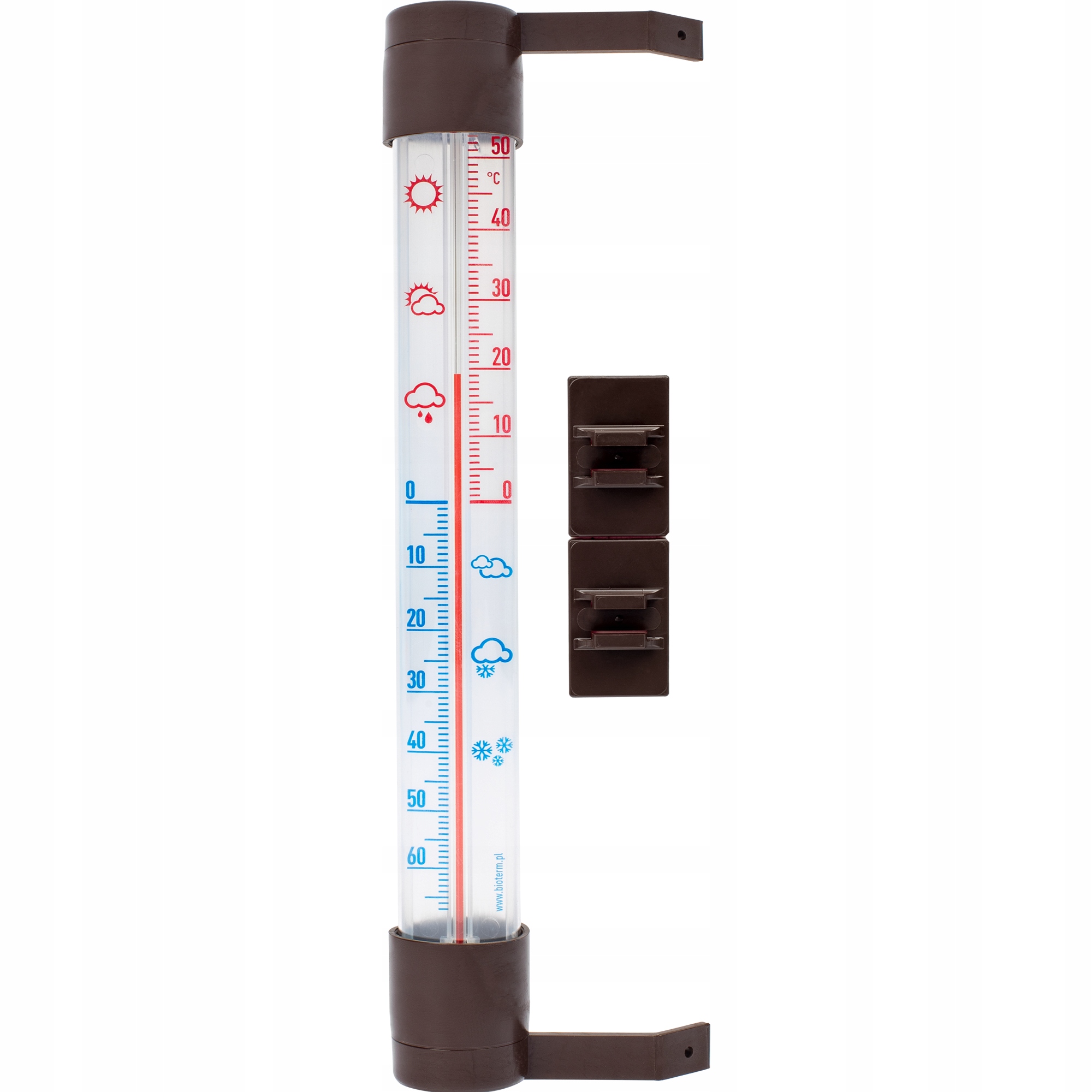 TERMOMETR ZAOKIENNY NA OKNO ŚCIANĘ TRANSPARENTNY Model 020510