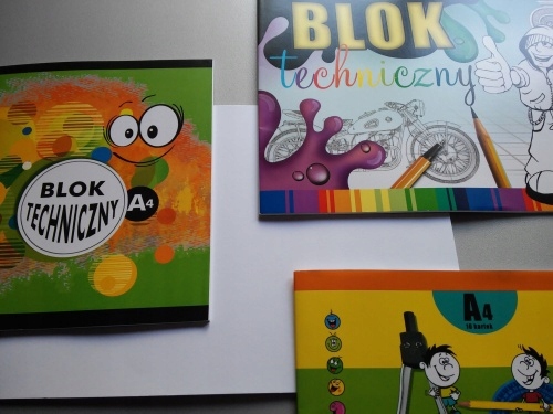 

Blok techniczny biały białe kartki A4 10 k