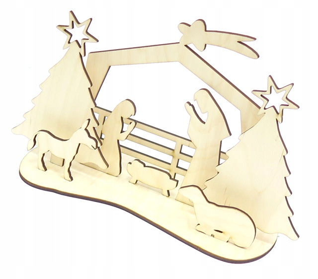 SZOPKA STAJENKA ZE SKLEJKI NA BOŻE NARODZENIE OX35 Motyw postać