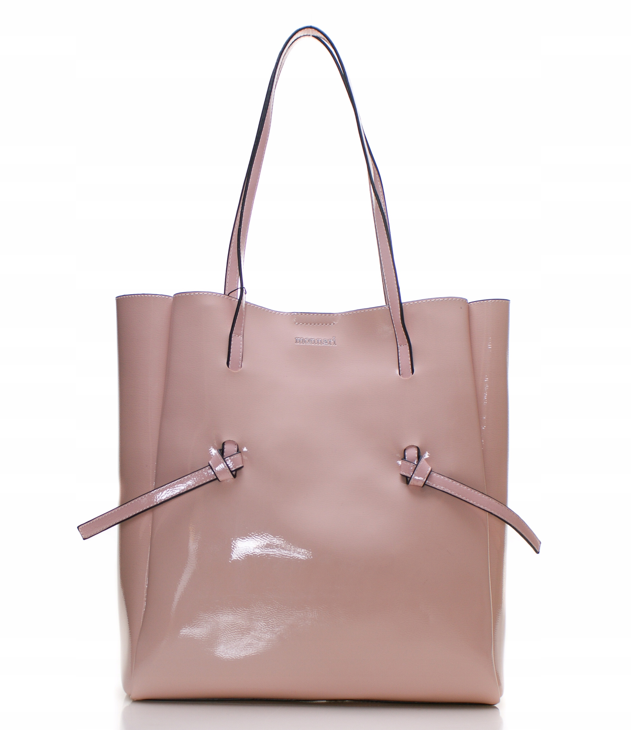 

Lakierowany Modny Shopper Torebka Monnari Różowy