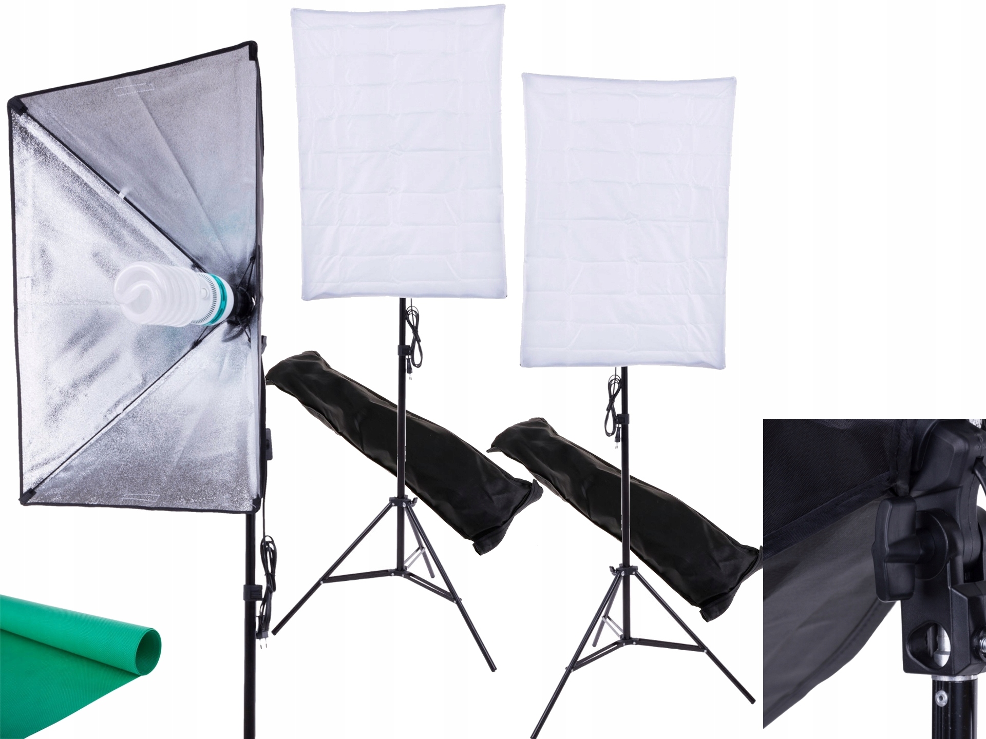 2 lampy światła ciągłego 425W softbox 50x70 statyw