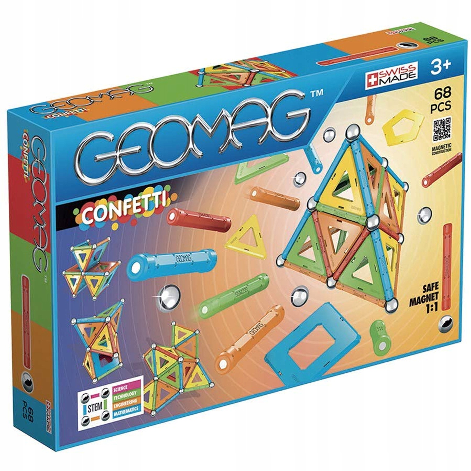 GEOMAG klocki magnetyczne GEO-355 Confetti 68 el.