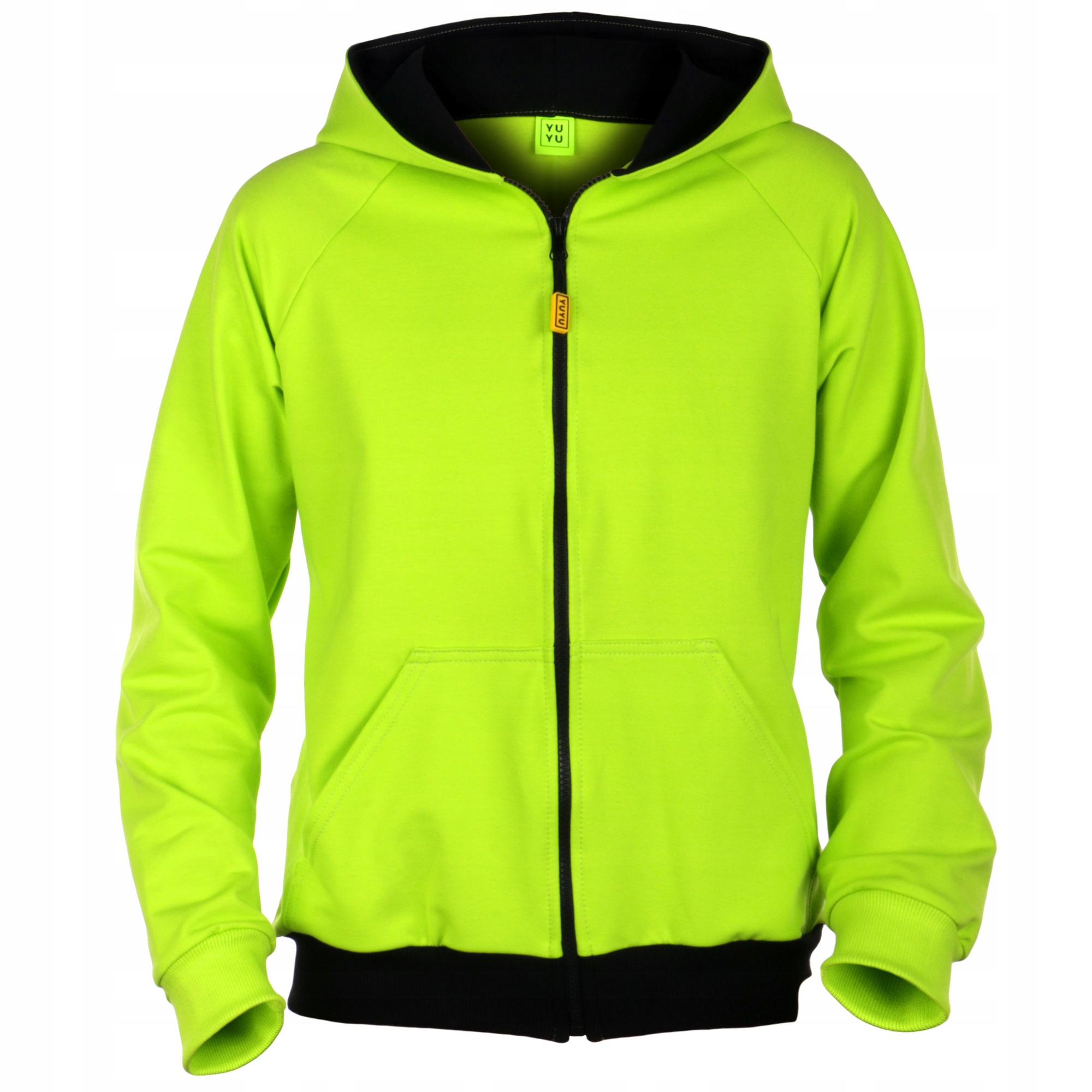 

Bluza Z Kapturem Limonka + Czarny + Zamek XXL