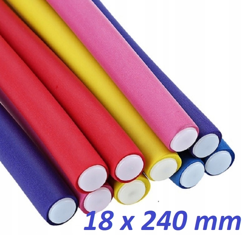 Papiloty wałki gumowe latexowe do włosów 18 / 240 mm a.t.a