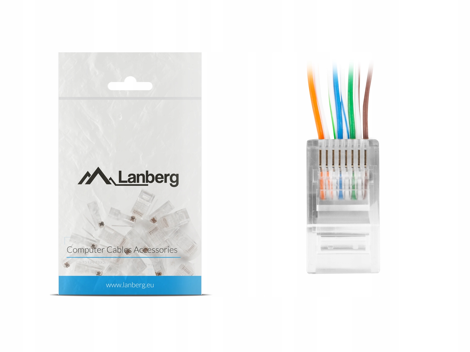 Wtyk RJ45 przelotowy UTP kat.6 100szt. Lanberg