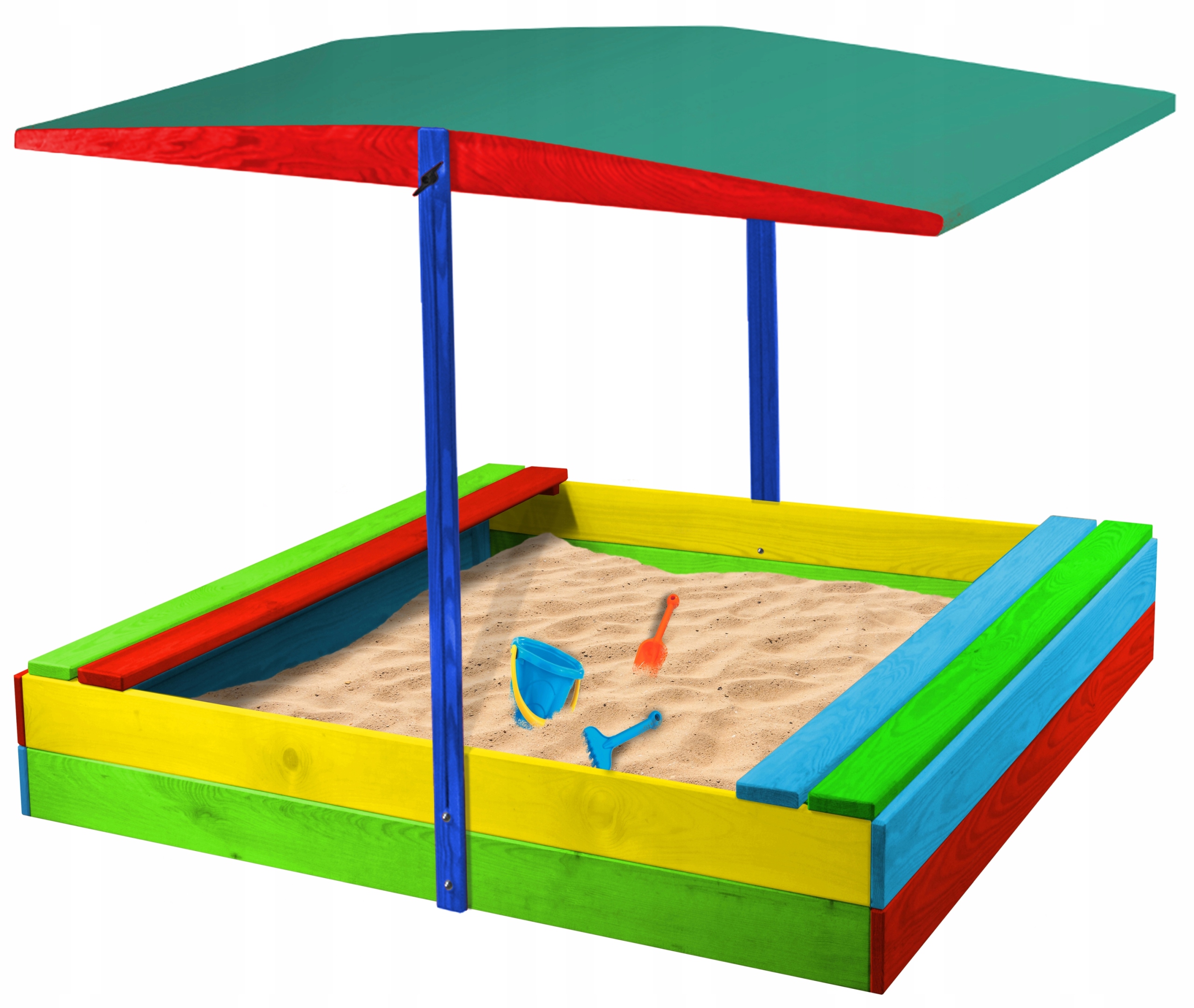 PIASKOWNICA Z DASZKIEM ŁAWKAMI 120x120 GRATIS Rodzaj drewniana