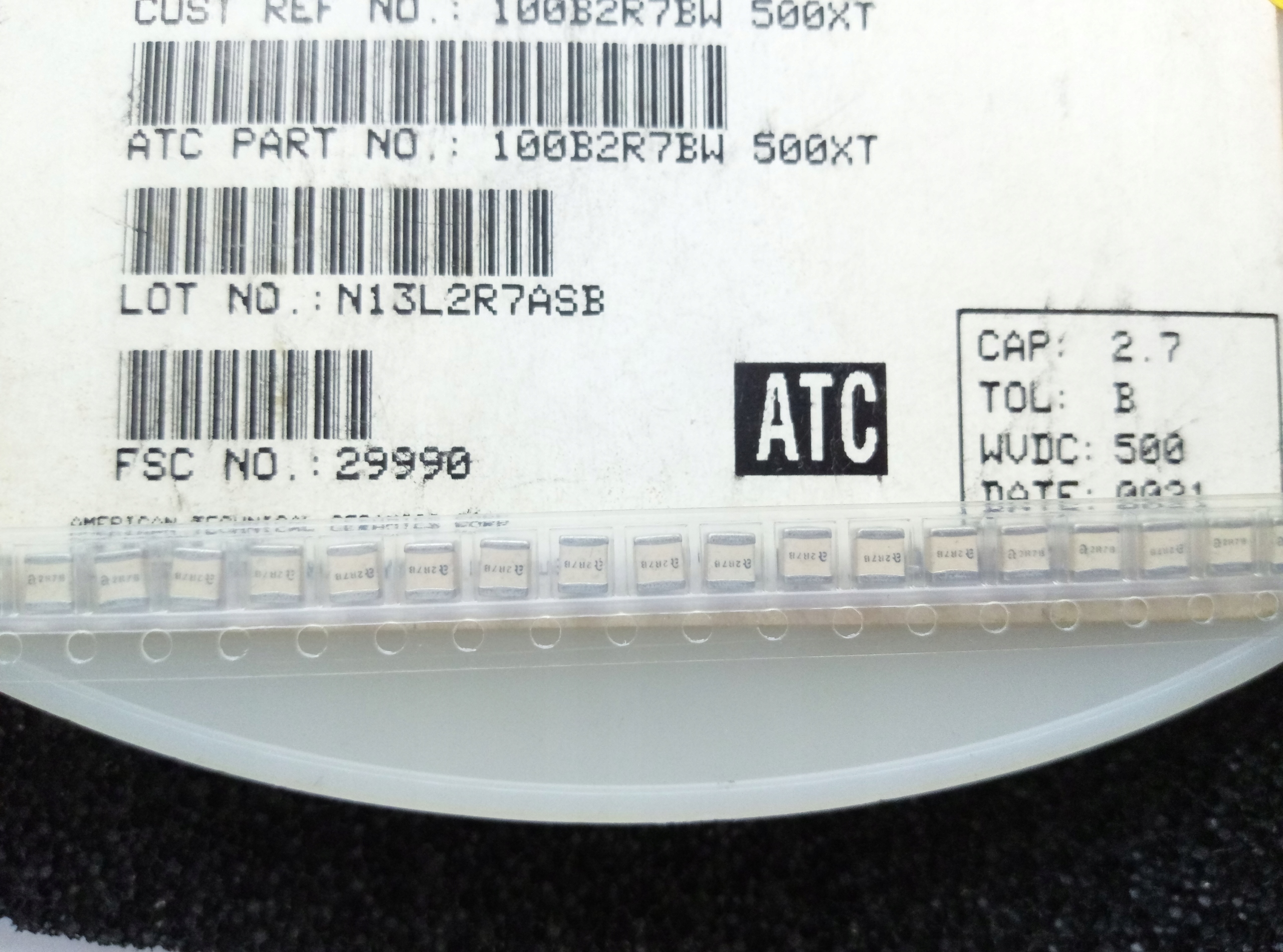 [5szt] Kondensator Rf 2.7pF 500V Smd Atc 100B