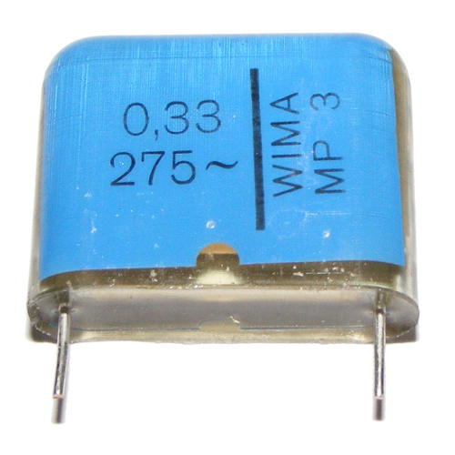 

Kondensator papierowy 330nF 0.33uF 275Vac Wima MP3