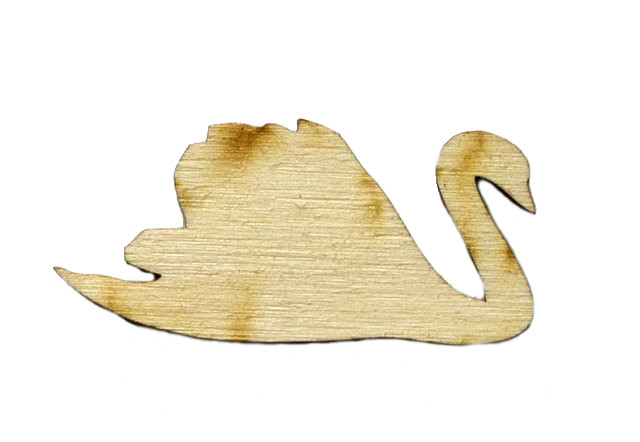 Łabędź Eko z drewna decoupage scrapki sklejka 15cm