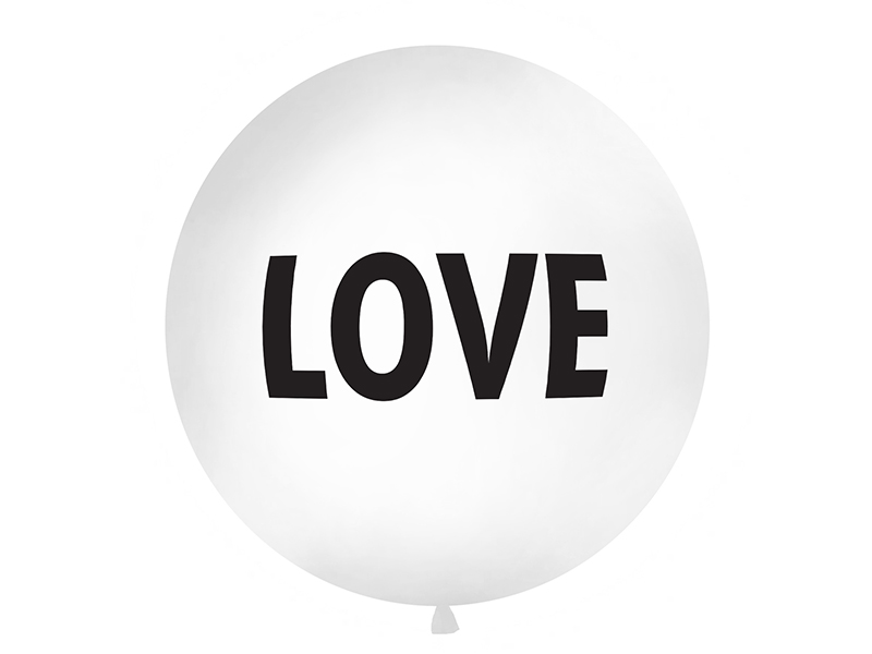 

Giga Balon Biały -- Love -- 100cm
