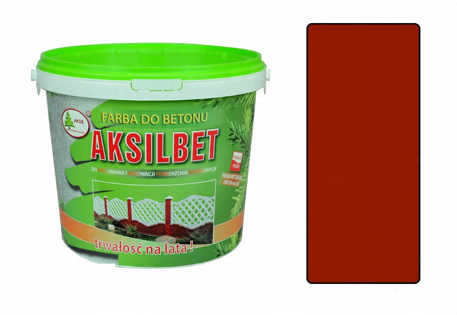 

Farba Aksilbet do płotów betonu muru 2,5L czerwona