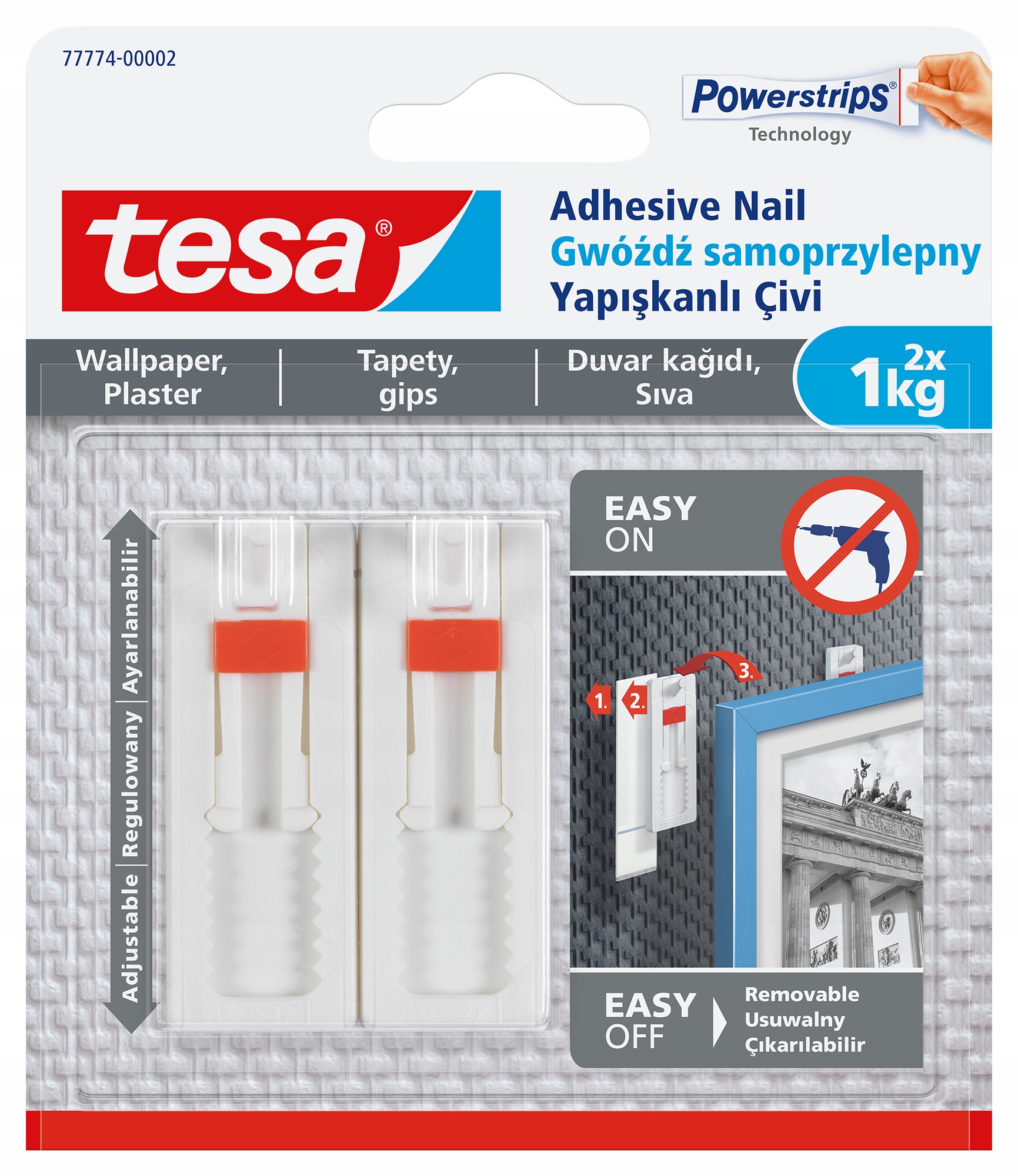 

Gwóźdź samoprzylepny regulowany tesa tapeta 2x 1kg