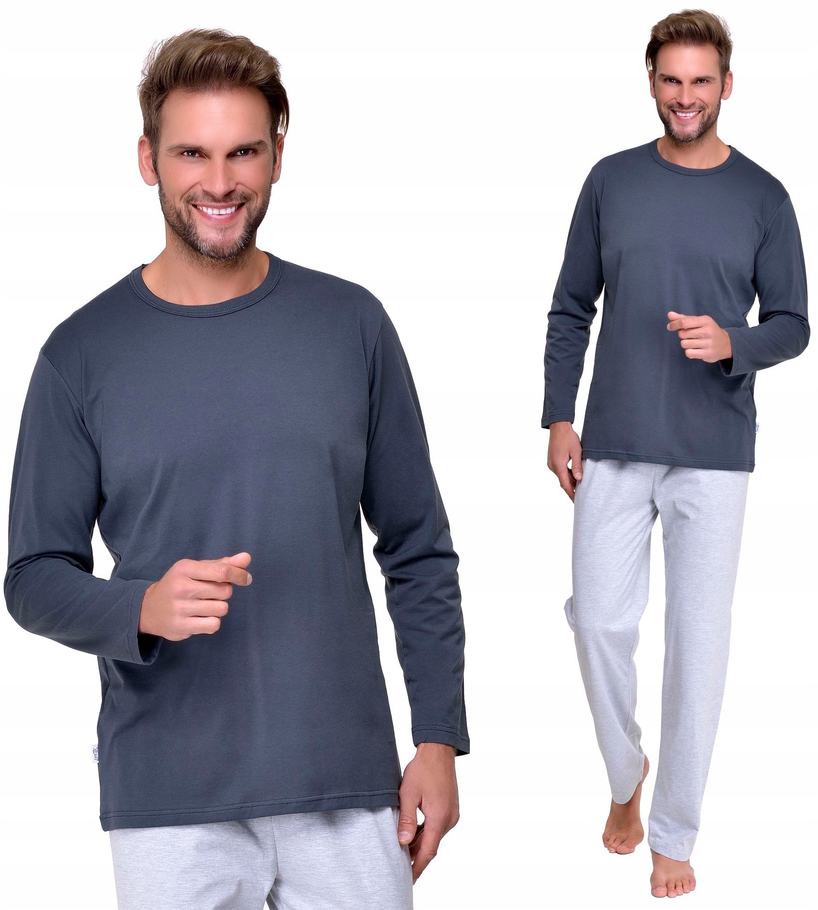 BAWEŁNIANA JEDNOLITA GŁADKA PIŻAMA MĘSKA XXXL